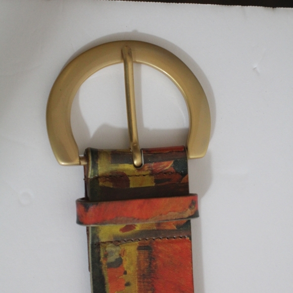 Italian made belt painted Genuine leather under30 - Picture 7 of 8